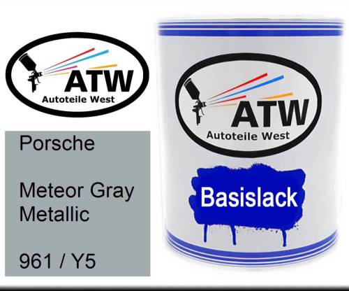Porsche, Meteor Gray Metallic, 961 / Y5: 1L Lackdose, von ATW Autoteile West.